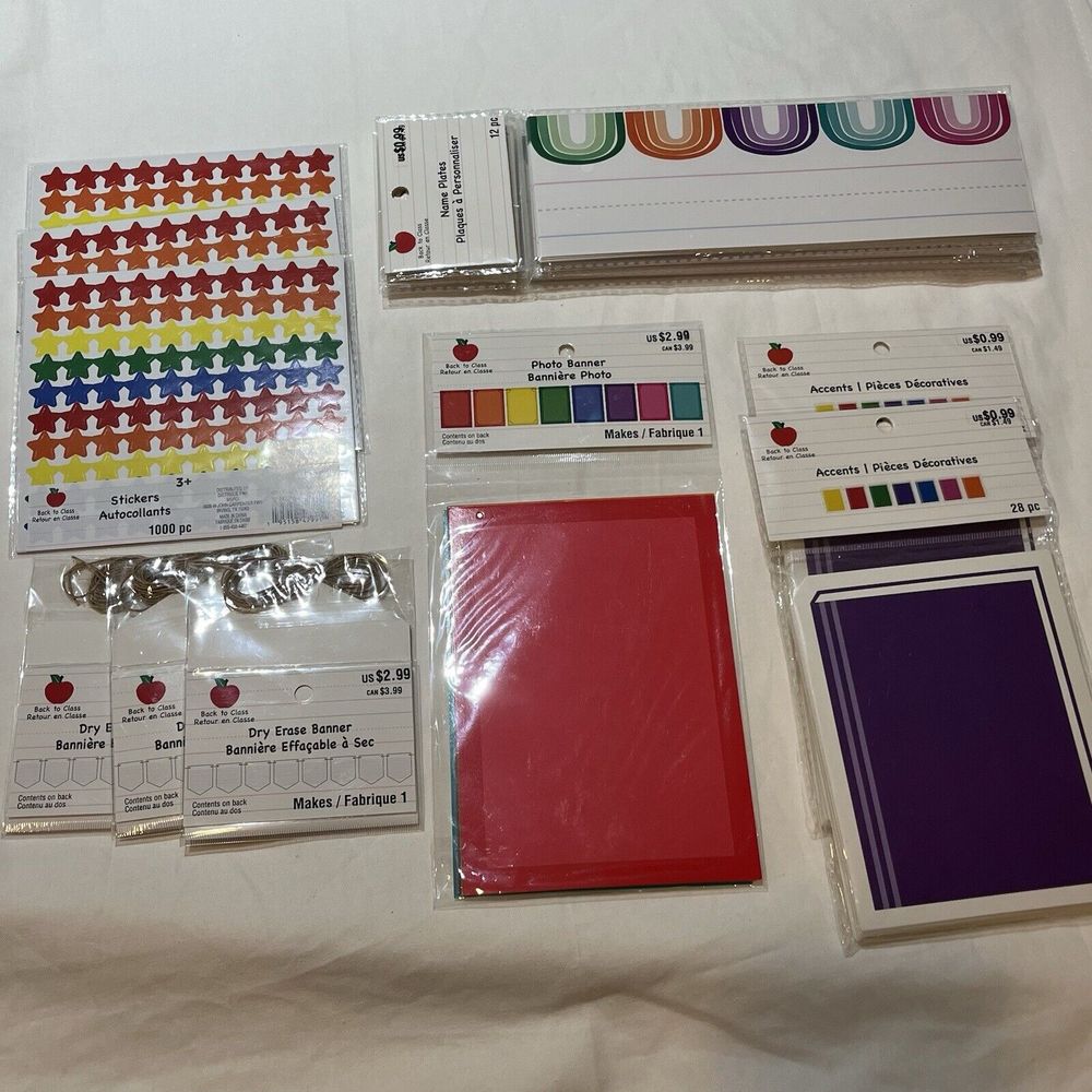 New Items Lot For Classroom -Teachers-Homeschoolers. Stickers- Name Plaques Etc